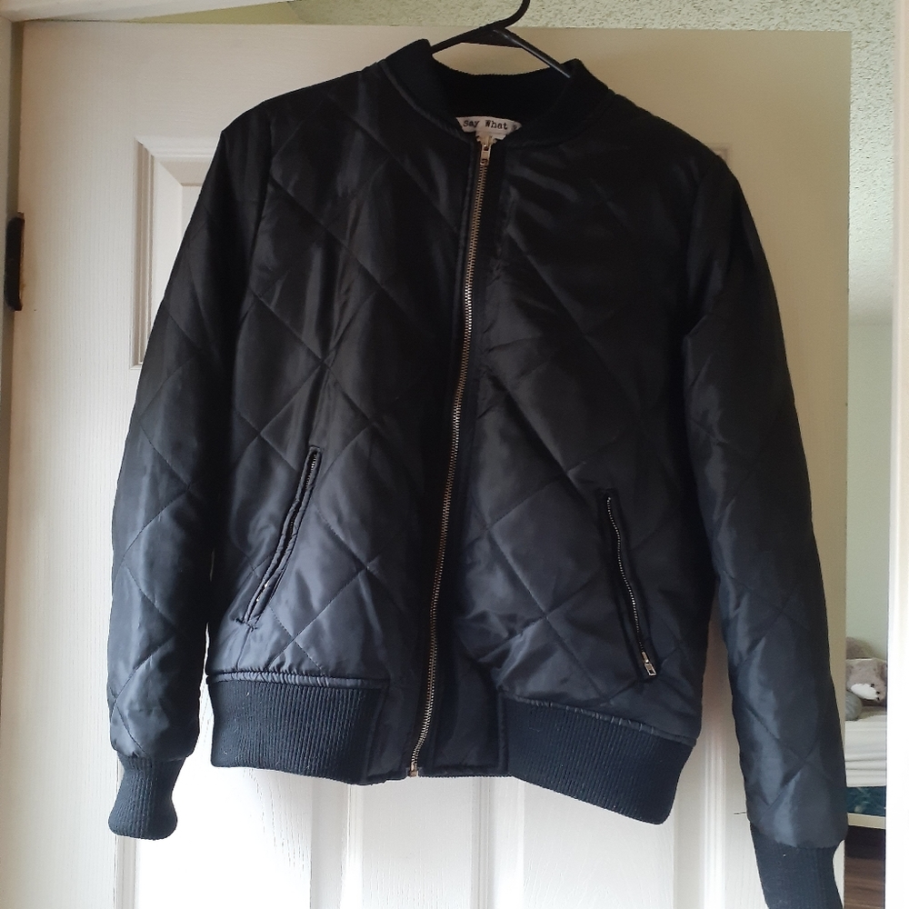 Warm Black Bomber Jacket